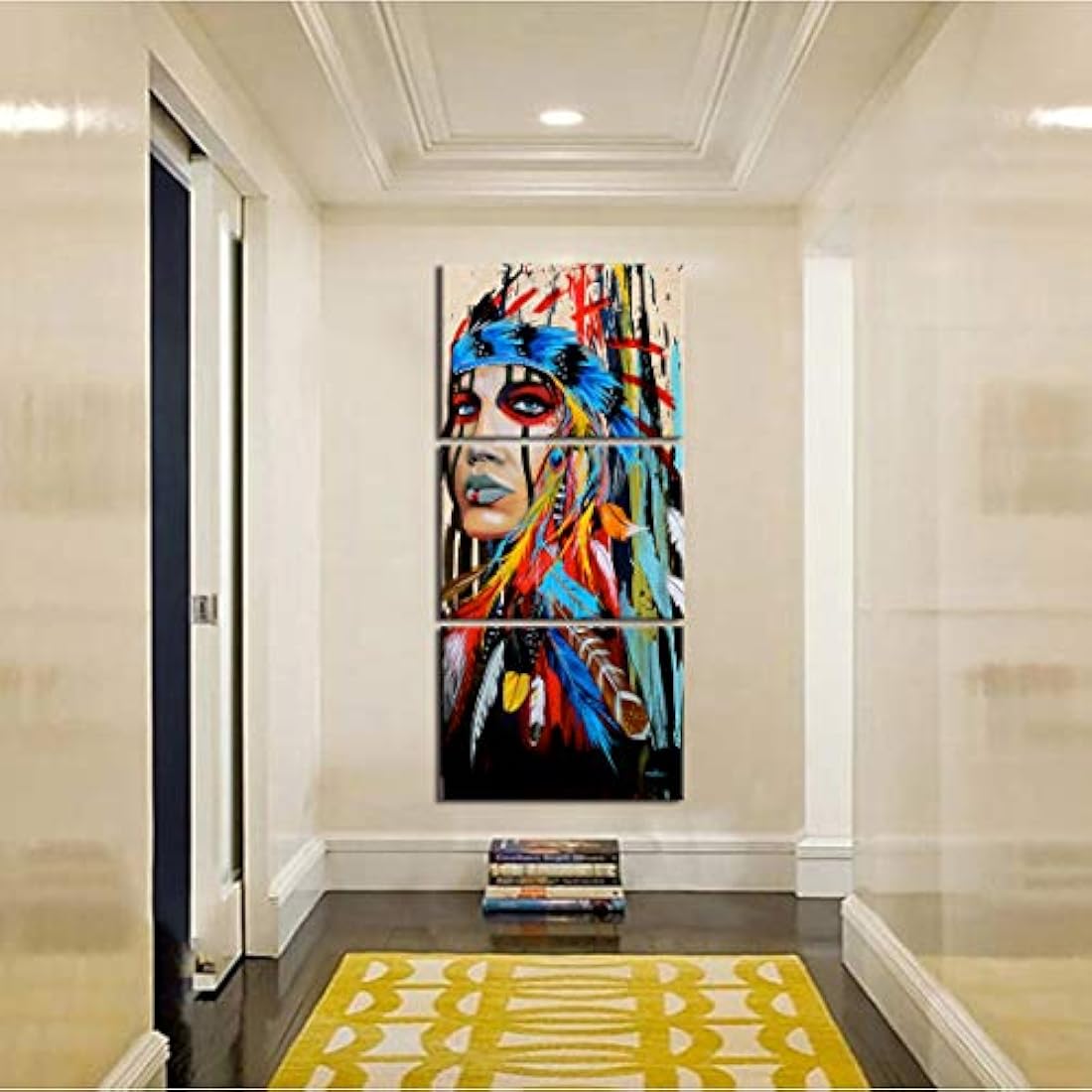 Yatsen Bridge Wolf - Pintura india americana 3 piezas