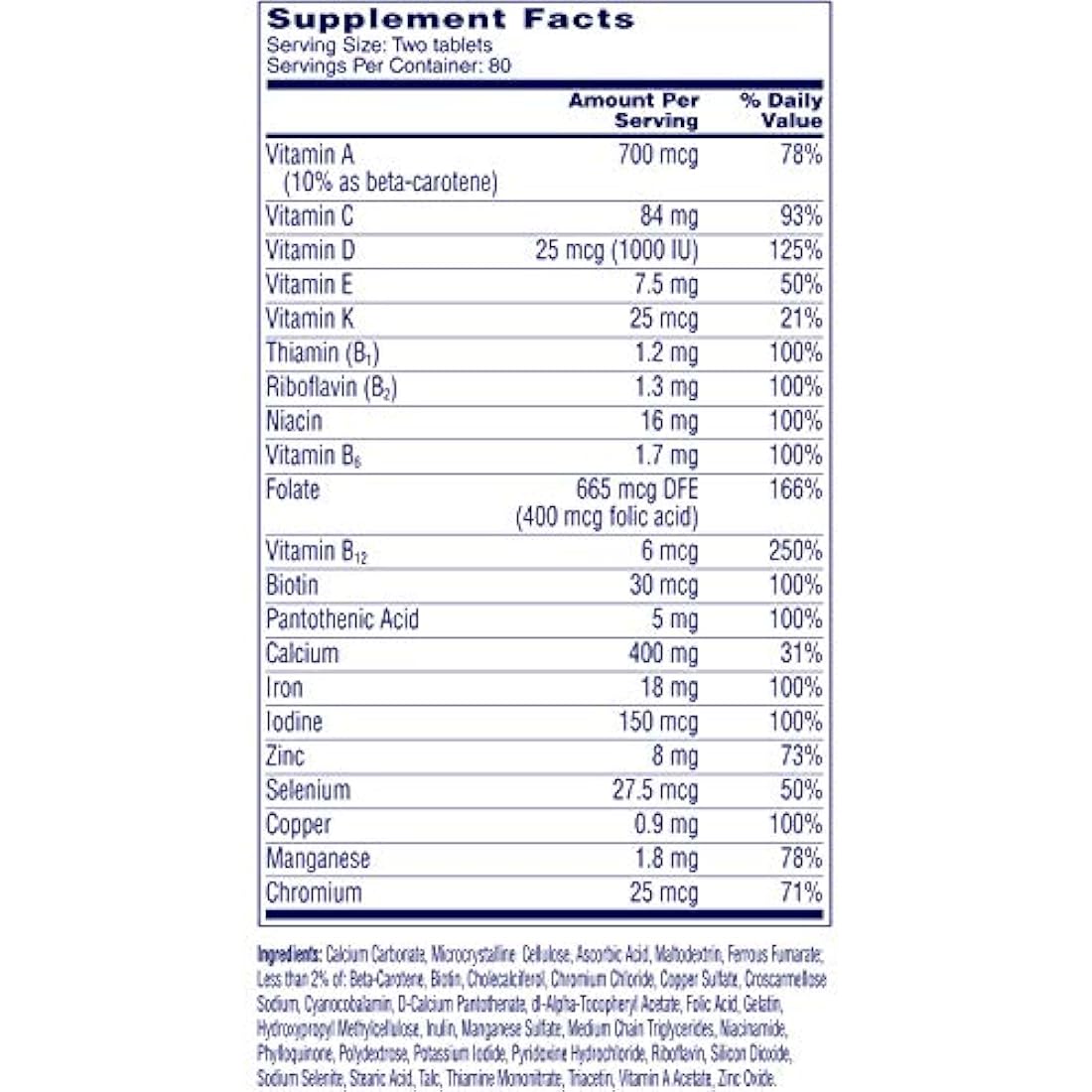 Multivitamínico completo One-A-Day Petites para mujeres