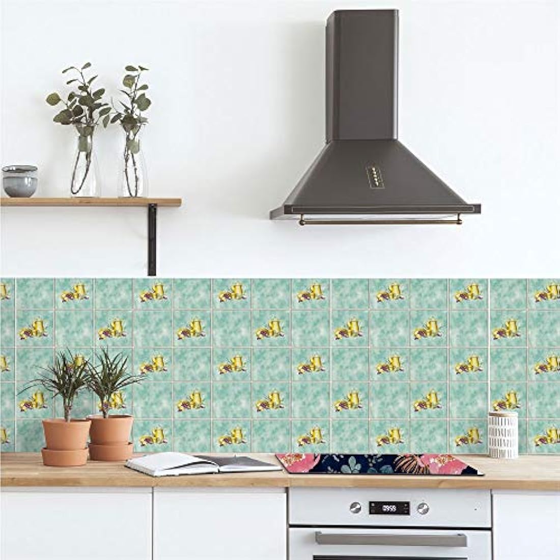 Papel auto-adhesivo pintado 3D para pared, hojas tropicales,