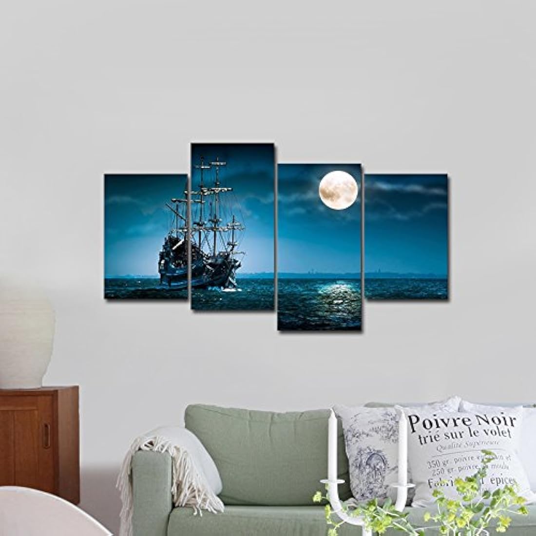 pyradecor 4-Panel moderna estirada y enmarcada de paisaje