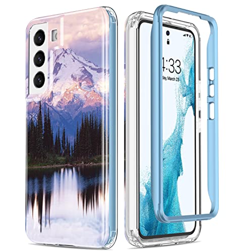 ESDOT Funda para Samsung Galaxy S22, grado militar, prueba de caídas de 21 pies, funda resistente con diseños de moda para mujeres y niñas, funda protectora para Galaxy S22 de 6.1 pulgadas, montaña de nieve