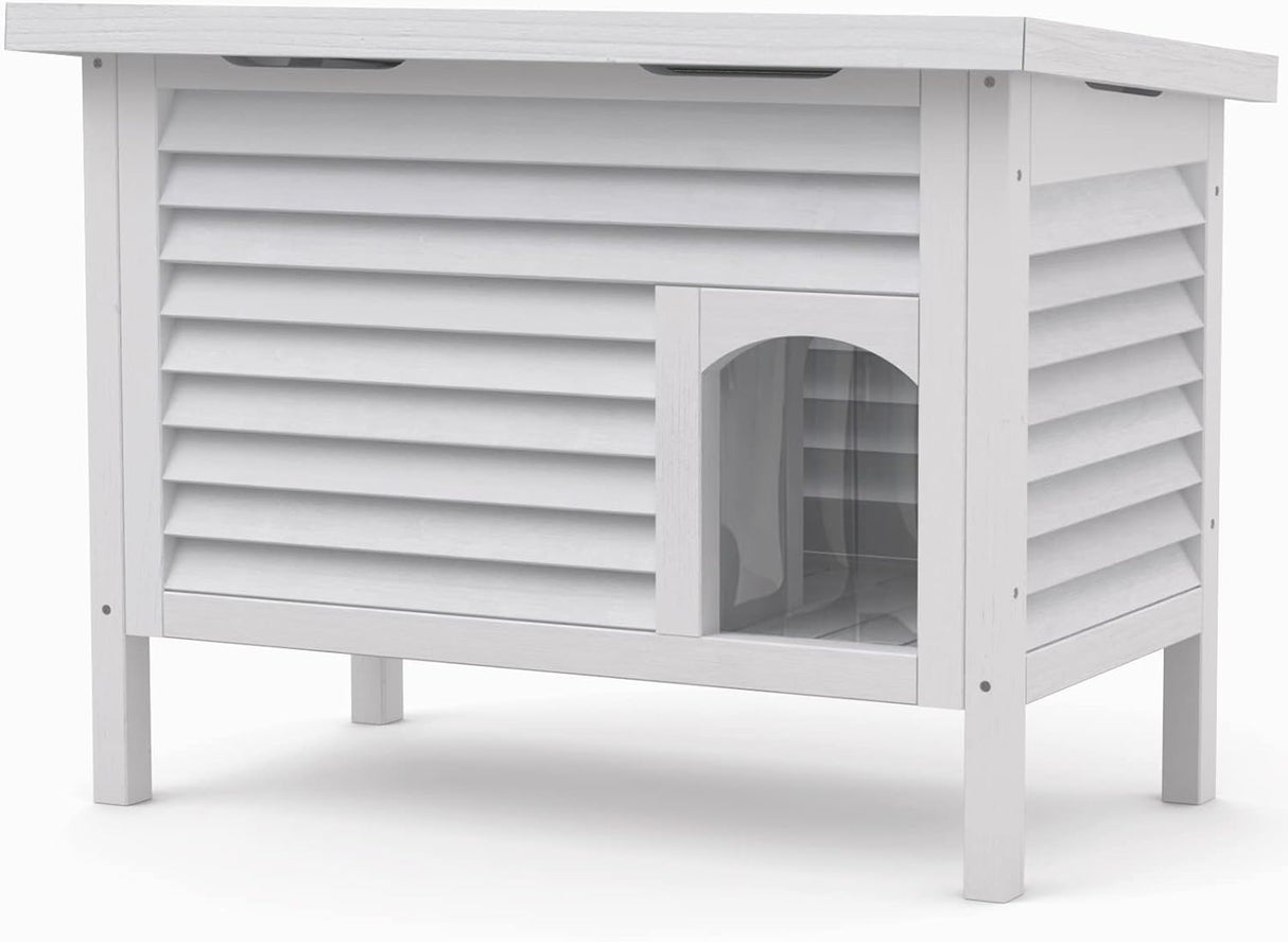 Casa para Gatos GDLF, Madera Sólida, Techo Impermeable, 31.9