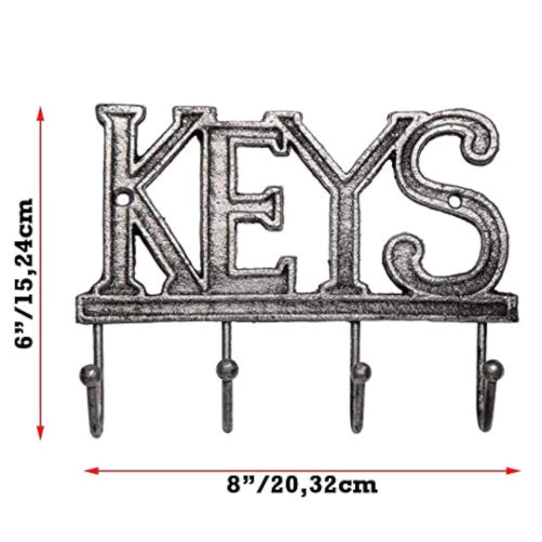 Soporte para llaves 4 ganchos diseño rústico occidental