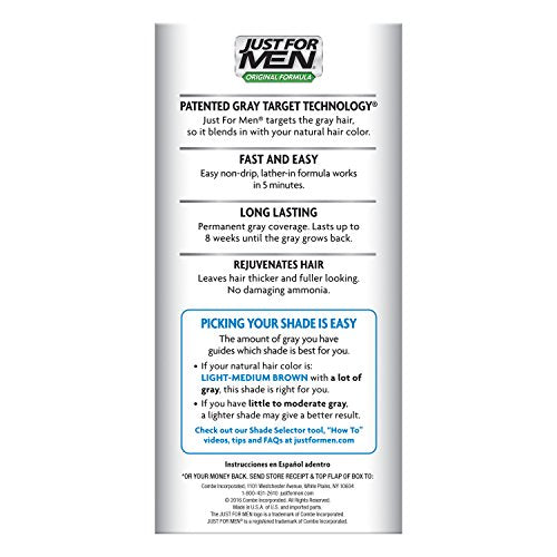 Formula Color de cabello para hombres, marrón medio claro