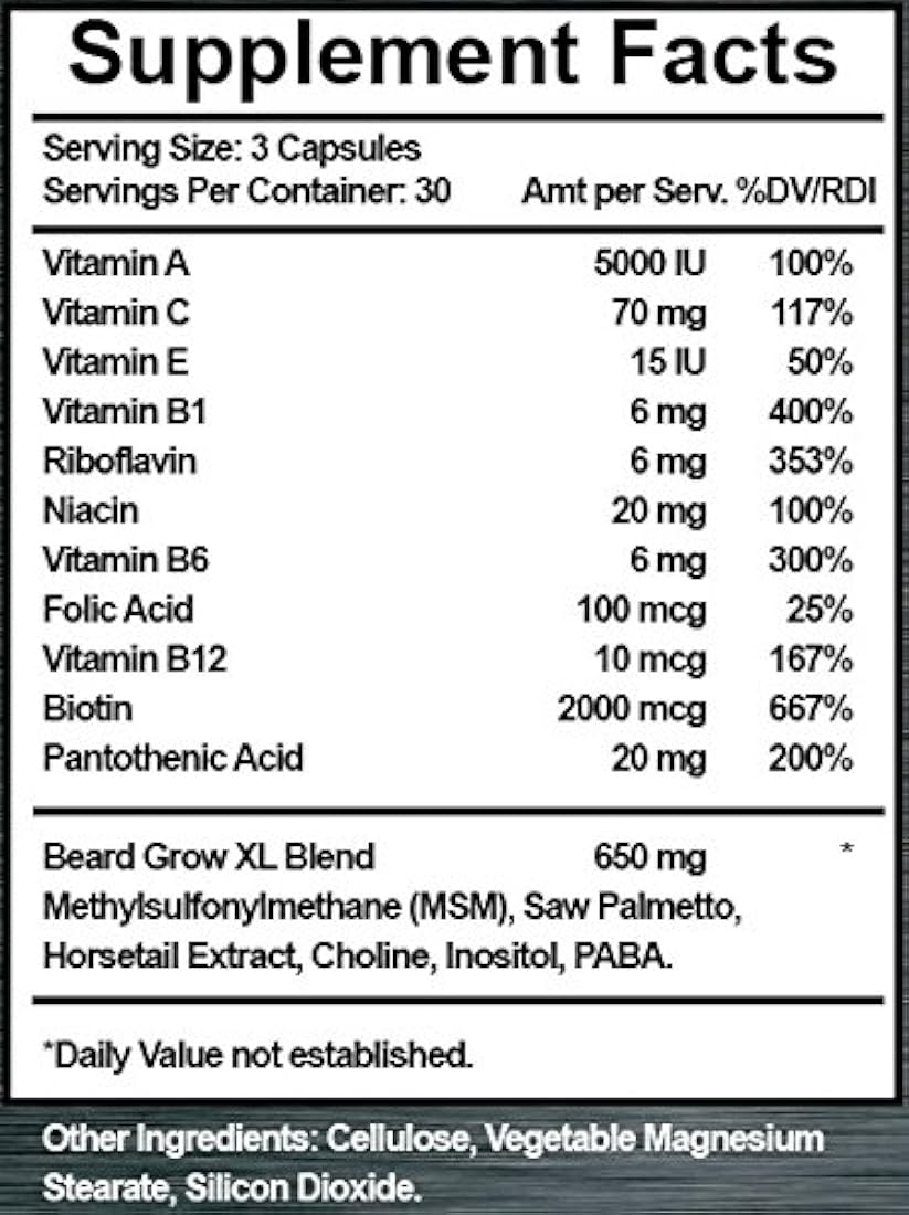 Suplemento para vello facial Beard Grow XL gruesa