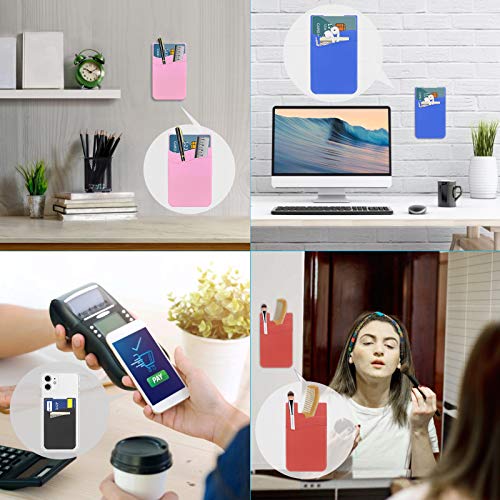 Funda para teléfono móvil SS con tarjetero de silicona, con bolsillos dobles compatibles con iPhone, Android, Samsung Galaxy 3 Pack