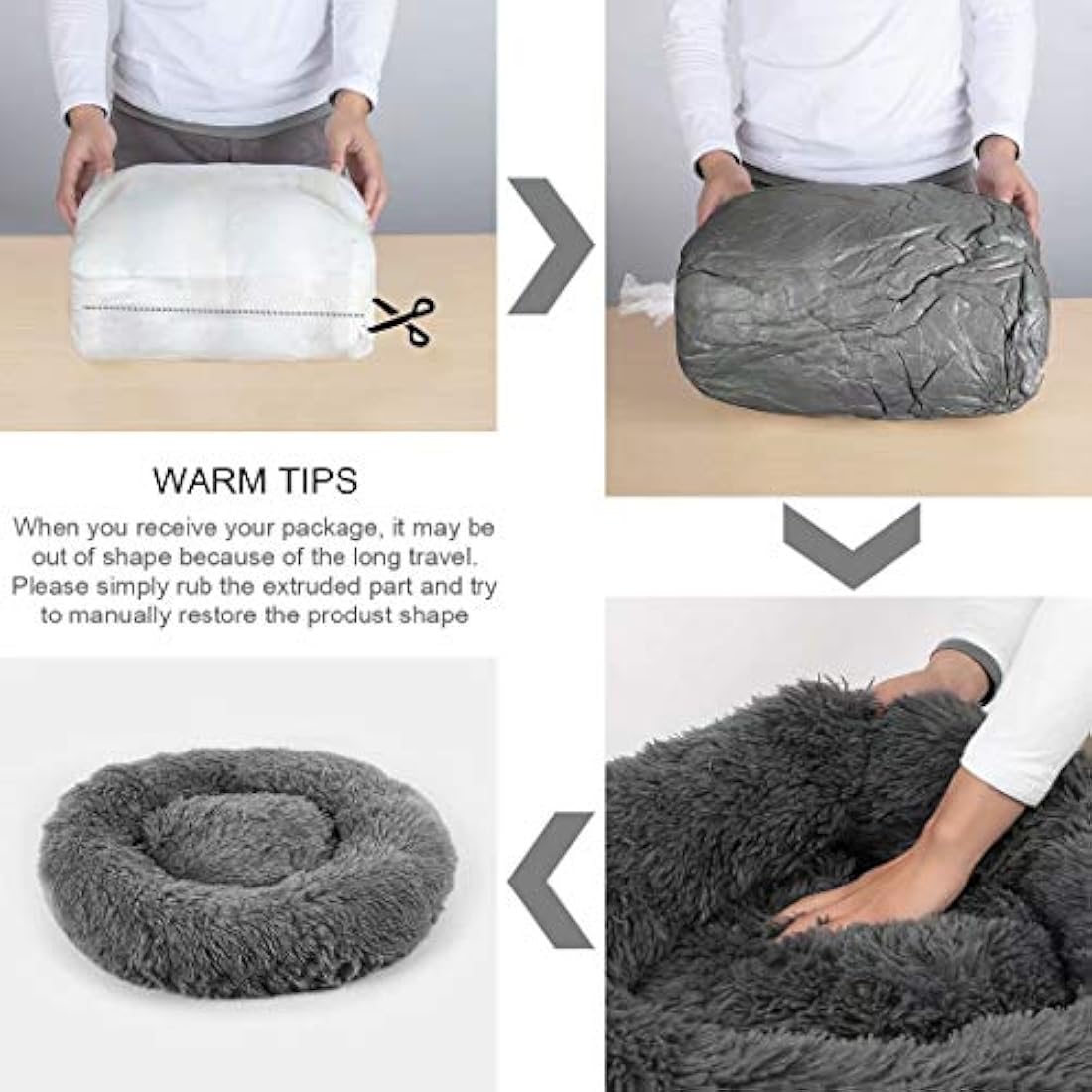 Cama calmante ortopédica para perros y gatos Small(58x58)cm