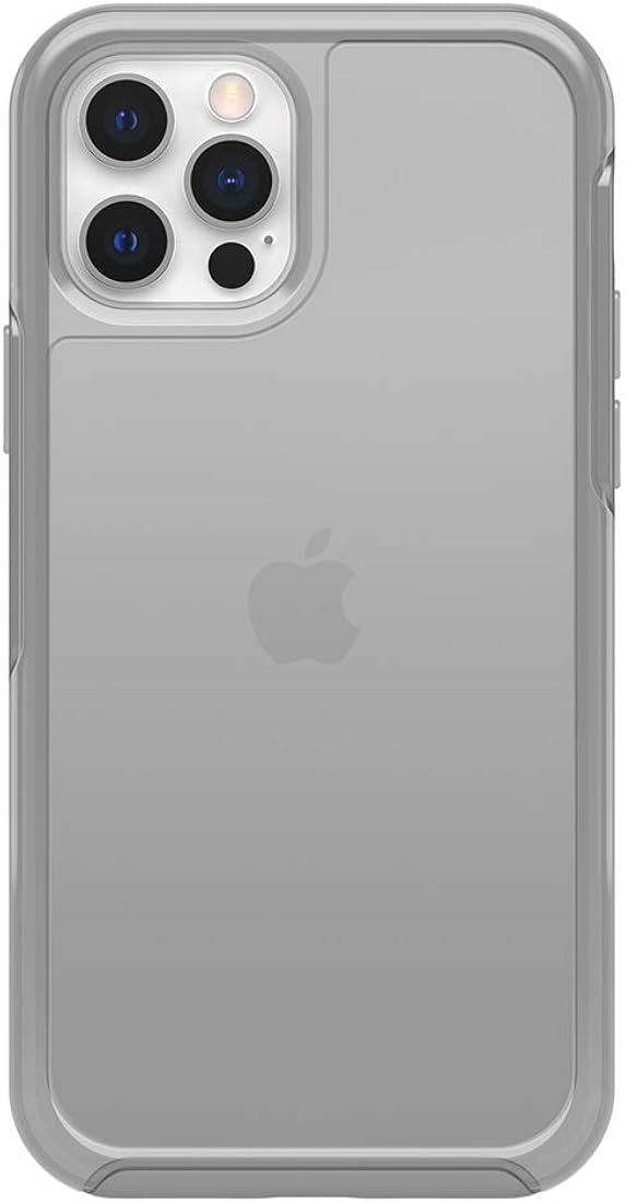OtterBox Symmetry Clear Series - Funda transparente para iPhone 12 y iPhone 12 Pro, moonwalker (blanco esmerilado/plateado/gráfico moonwalker)