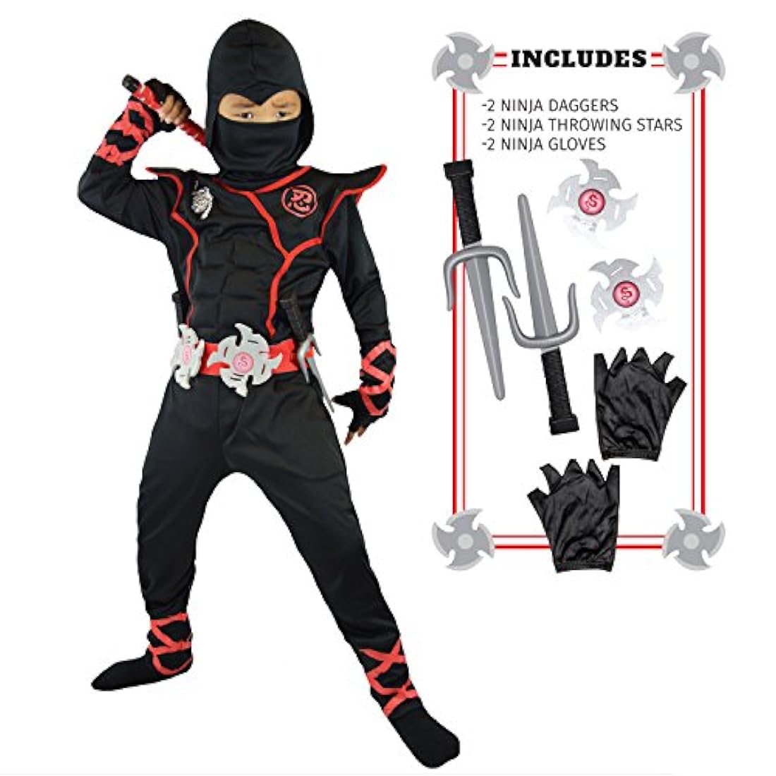 Spooktacular Creations niños disfraz de ninja de lujo