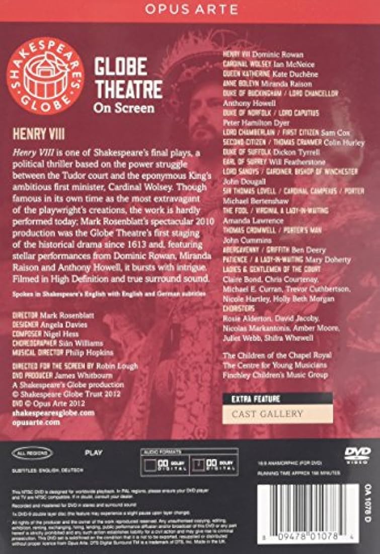 Album de musica Shakespeare: Henry VIII - Globe On Screen