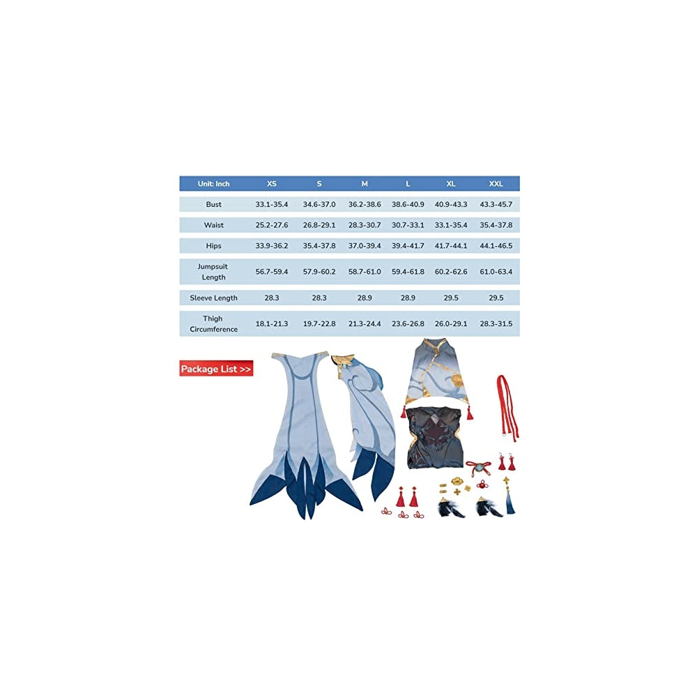 Disfraz Keqing y Amber de Genshin Impact Shenhe talla XS