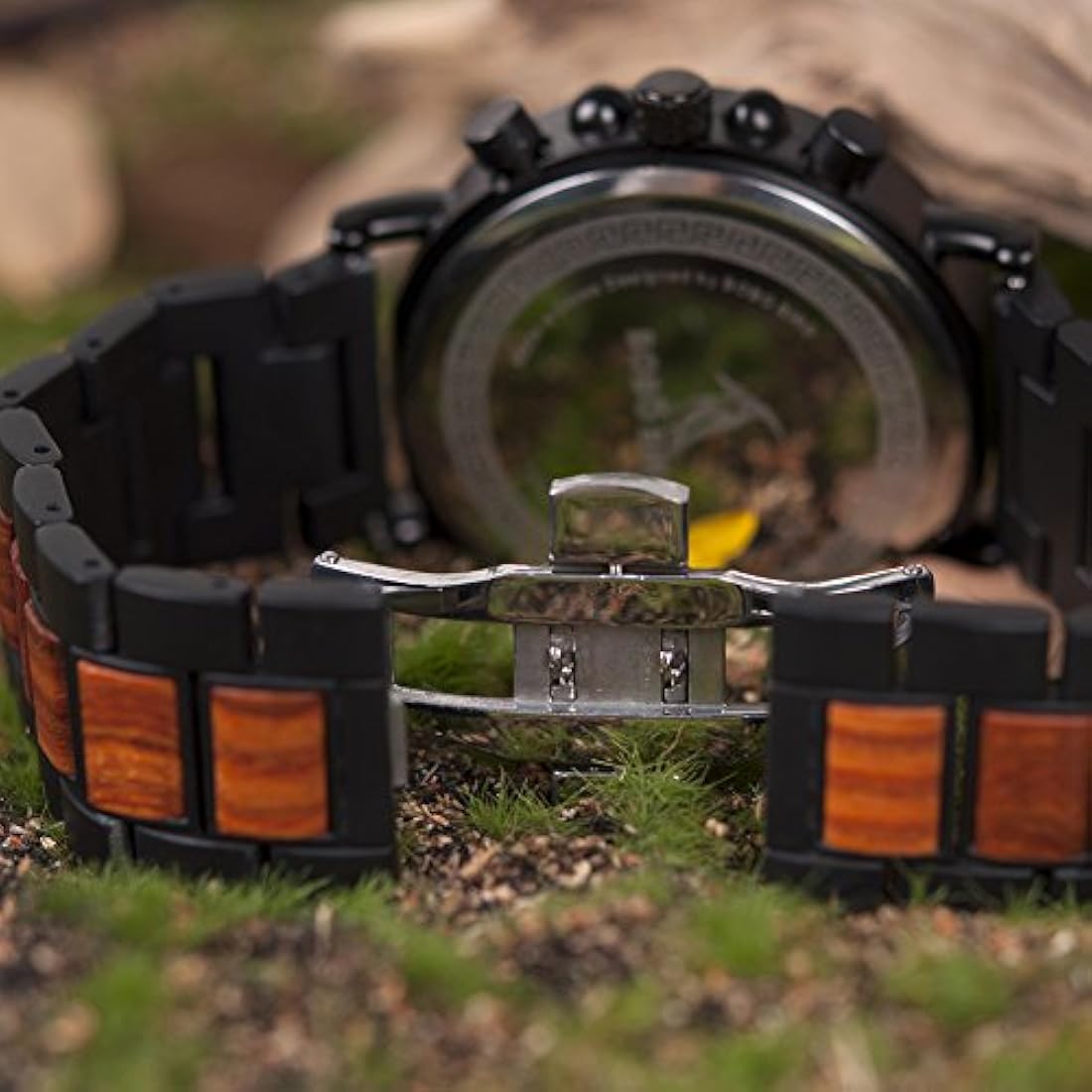 Reloj de pulsera casual para hombre, de madera