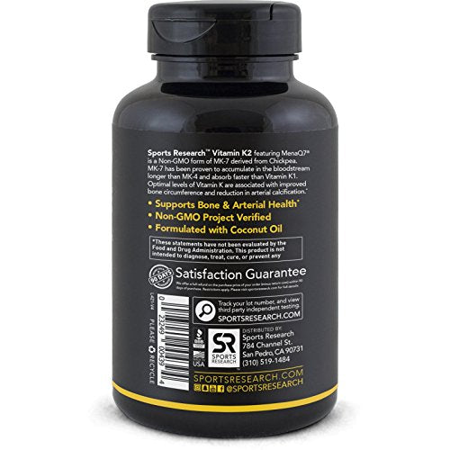 Vitamina K2 (como MK7) 100 mcg con aceite de coco