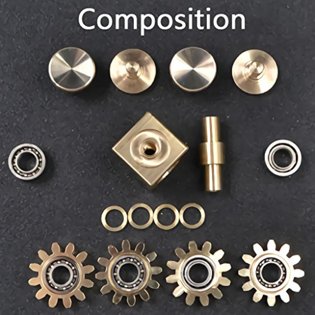 Cubo de latón puro para inquietos juguete de engranajes