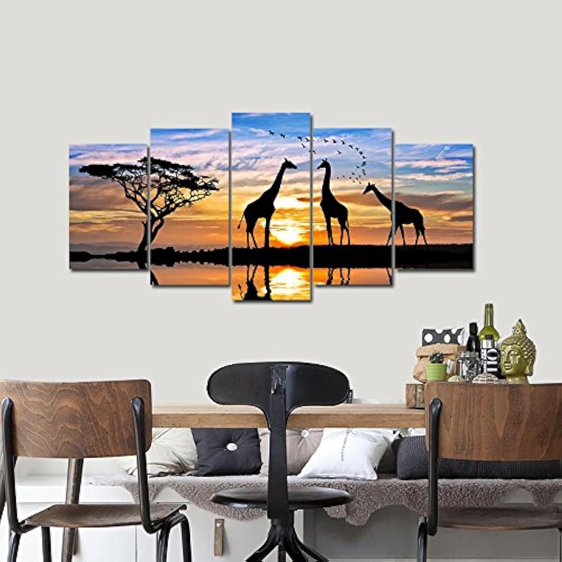 Pyradecor 5 piezas pinturas sobre lona arte de la pared