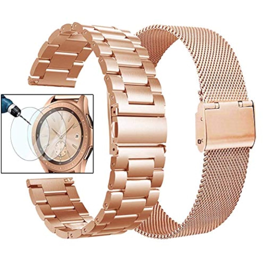 Valkit - Juego de 2 pulseras de metal para reloj Galaxy