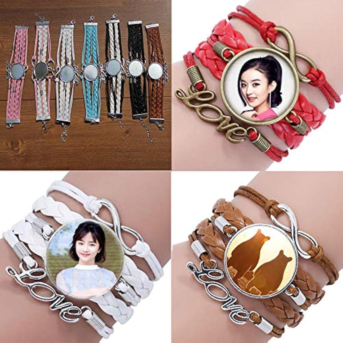 Pulseras de cuero tejidas