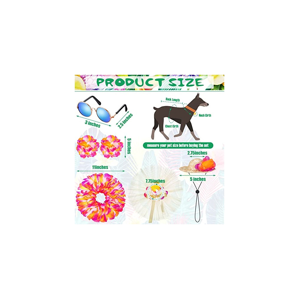 Disfraces 6 piezas hawaiano para perros talla única