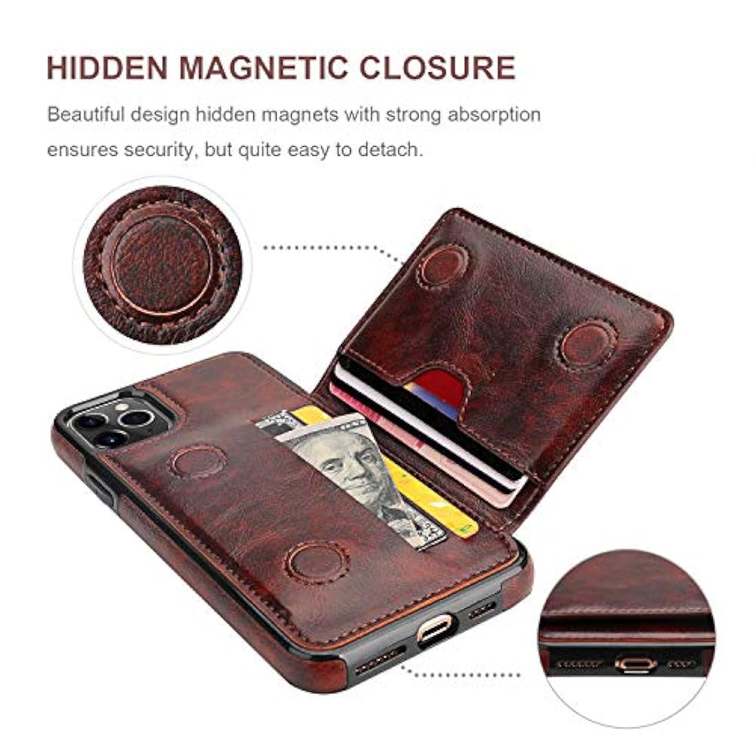 KIHUWEY - Funda tipo cartera para iPhone 11 Pro Max