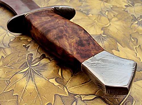 Cuchillo de caza hecho a mano de acero de Damasco 13.00