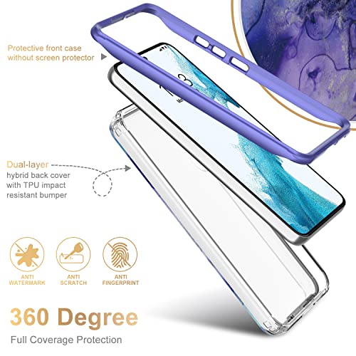 ESDOT Funda para Samsung Galaxy S22 Plus, grado militar, prueba de caídas de 21 pies, resistente, con diseños de moda para mujeres y niñas, funda protectora para teléfono Galaxy S22+ Plus 6.6 pulgadas, mármol ópalo y morado