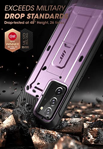 SUPCASE Unicorn Beetle Pro Series - Funda para Samsung Galaxy Note 20 (versión 2020), funda resistente de cuerpo completo y soporte sin protector de pantalla integrado (morado)