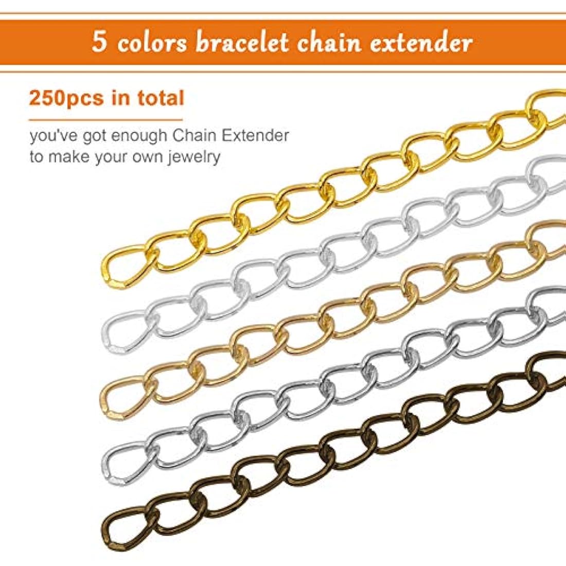 Extensor de cadena de 250 piezas para hacer joyas
