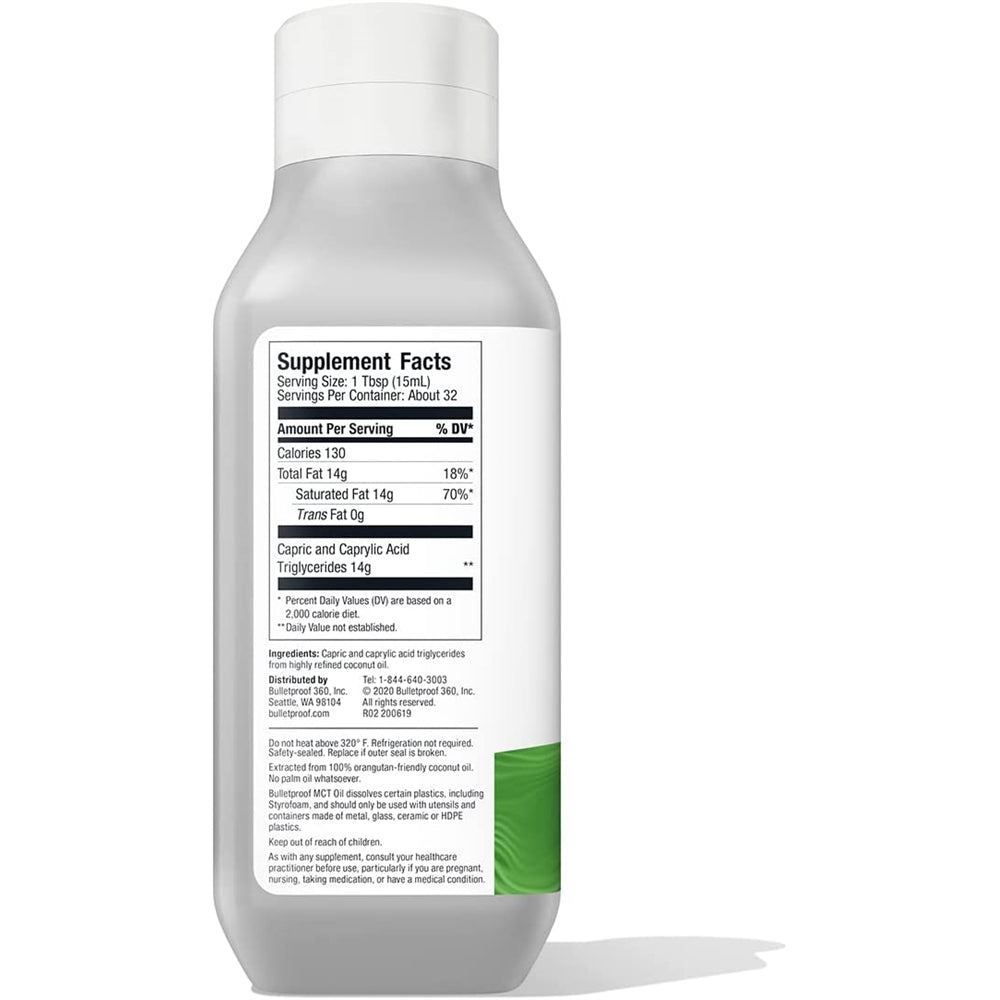 Suplemento Aceite MCT fabricado con aceite C10 y C8 MCT 16oz