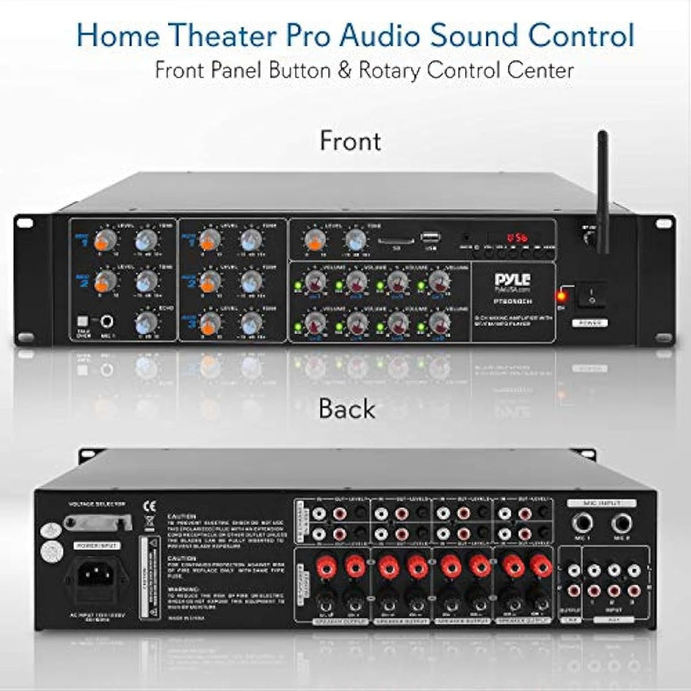 Amplificador de potencia inalámbrico PYLE-HOME PT8050CH