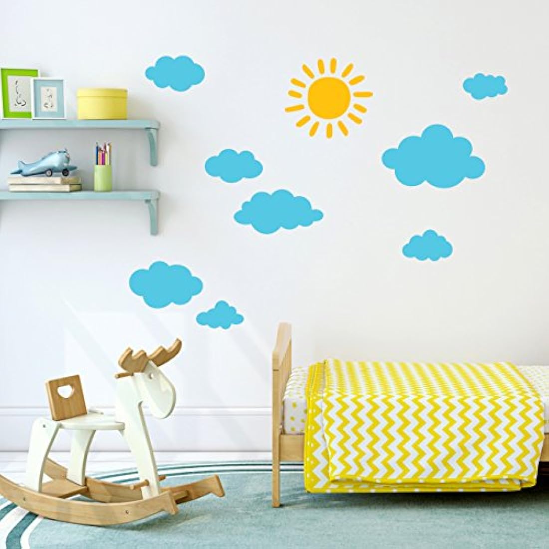 Pegatinas de pared para habitación infantil, diseño de sol