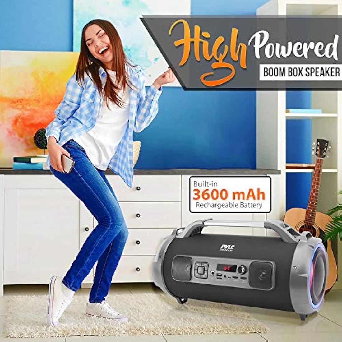 Parlantes estéreo portátil Bluetooth PYLE-HOME PBMKRG155