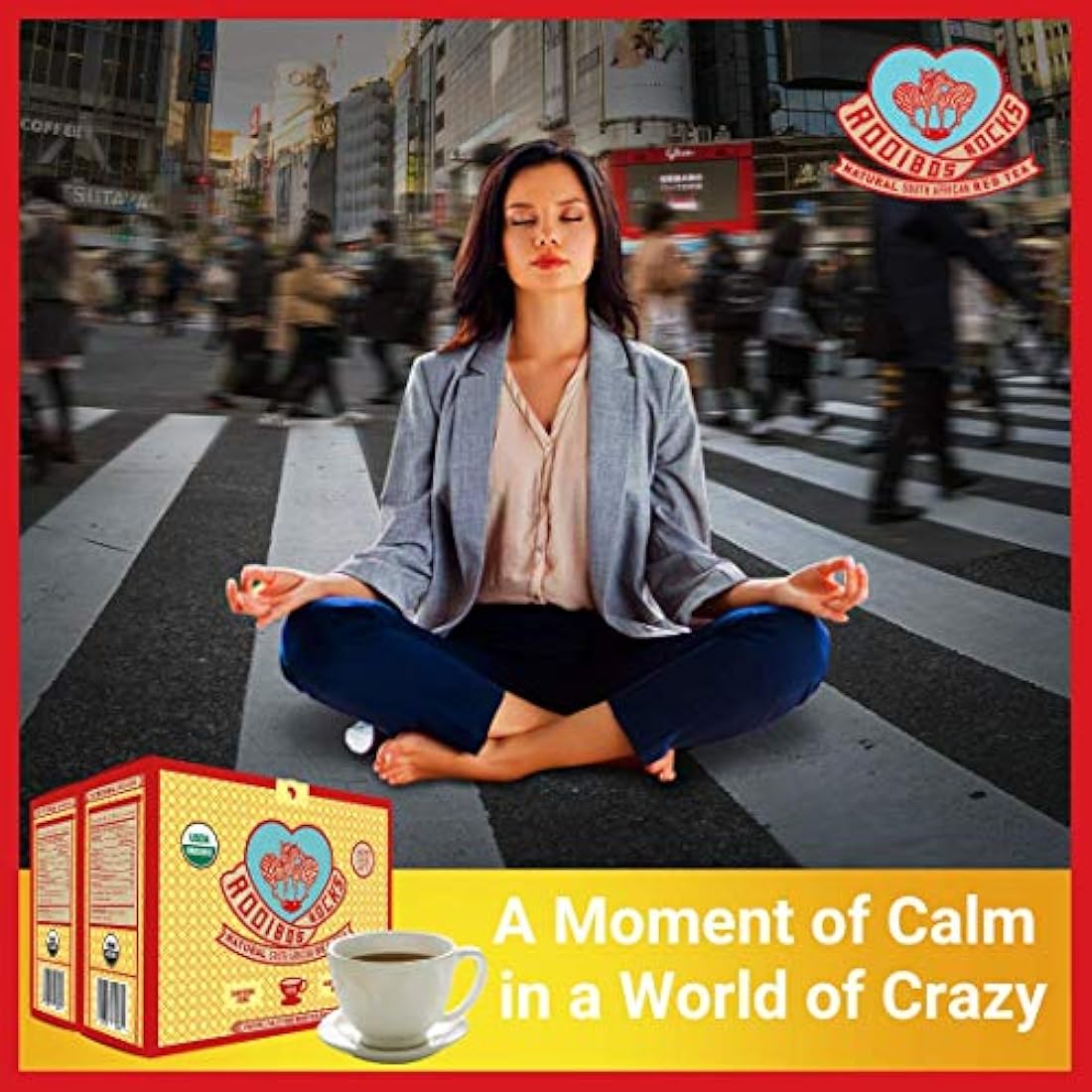 Rooibos Tea Immune Support Teabags - 200 USDA orgánico no GMO Naturalmente libre de cafeína Sudafricana Red Bush Herbal Tea Bags por Rooibos Rocks - Siente la bondad y aumenta tu inmunidad