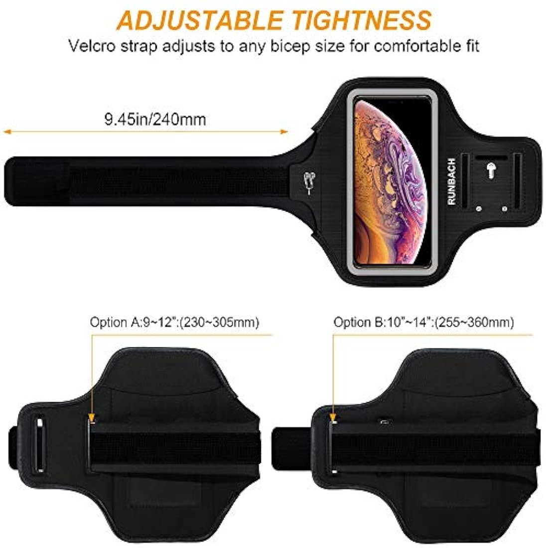 Brazalete a prueba de sudor para correr ejercicio gimnasioa