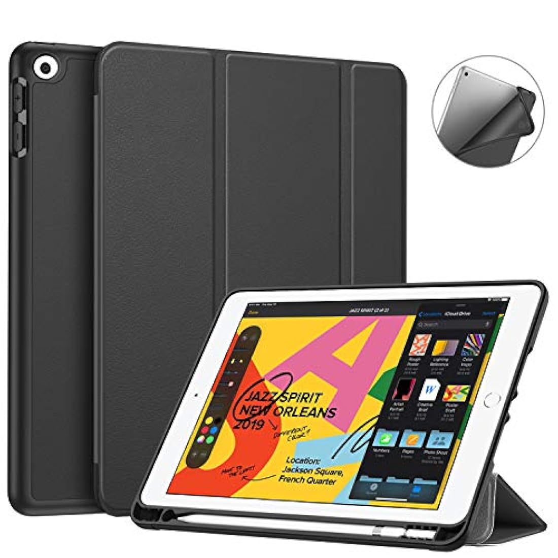 Funda para iPad 7ªgen de 10.2 2019 con soporte Negro Fintie
