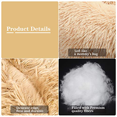 Cama calmante para perros de piel sintética, Beige MFOX1