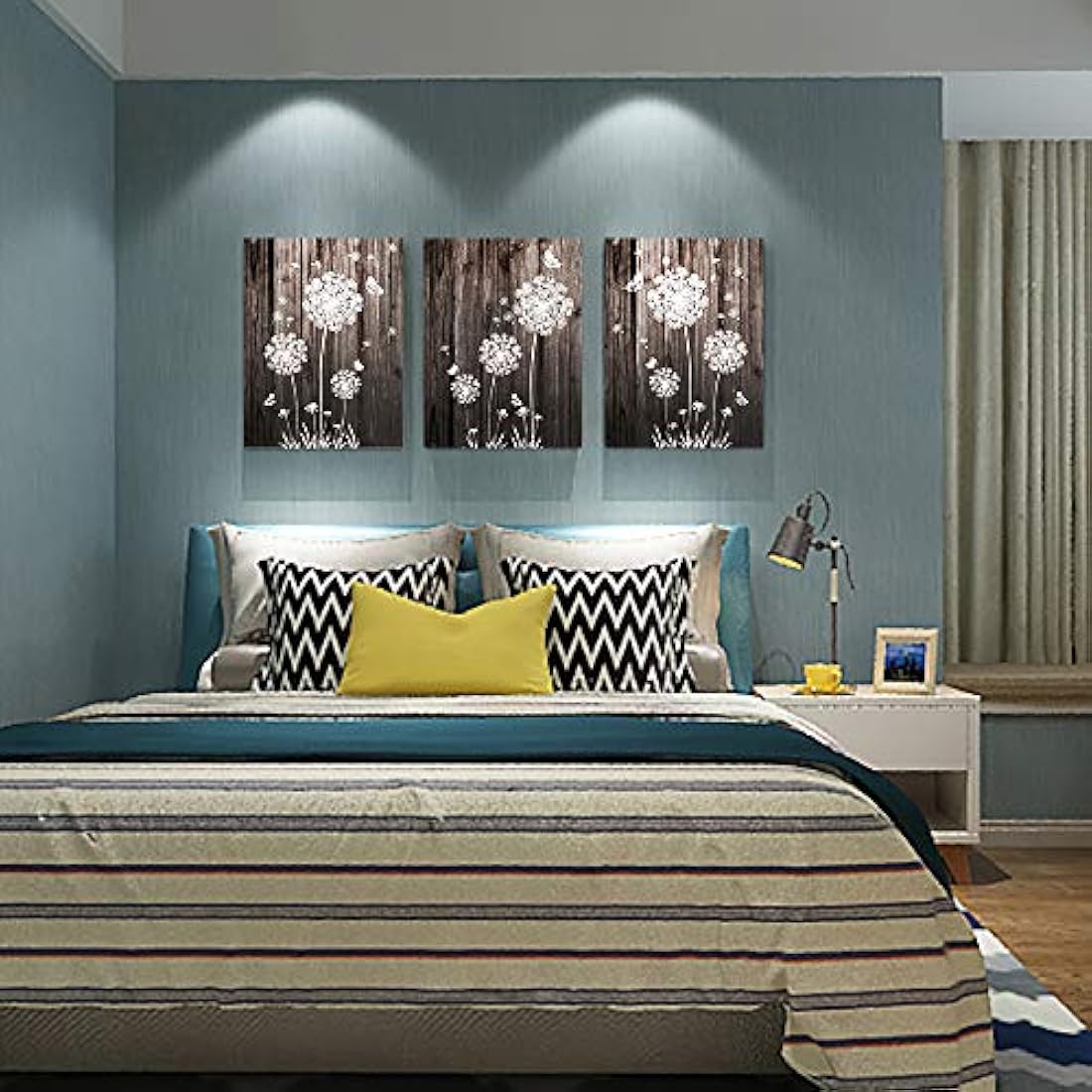 Arte de pared para dormitorio Simple Life negro y blanco