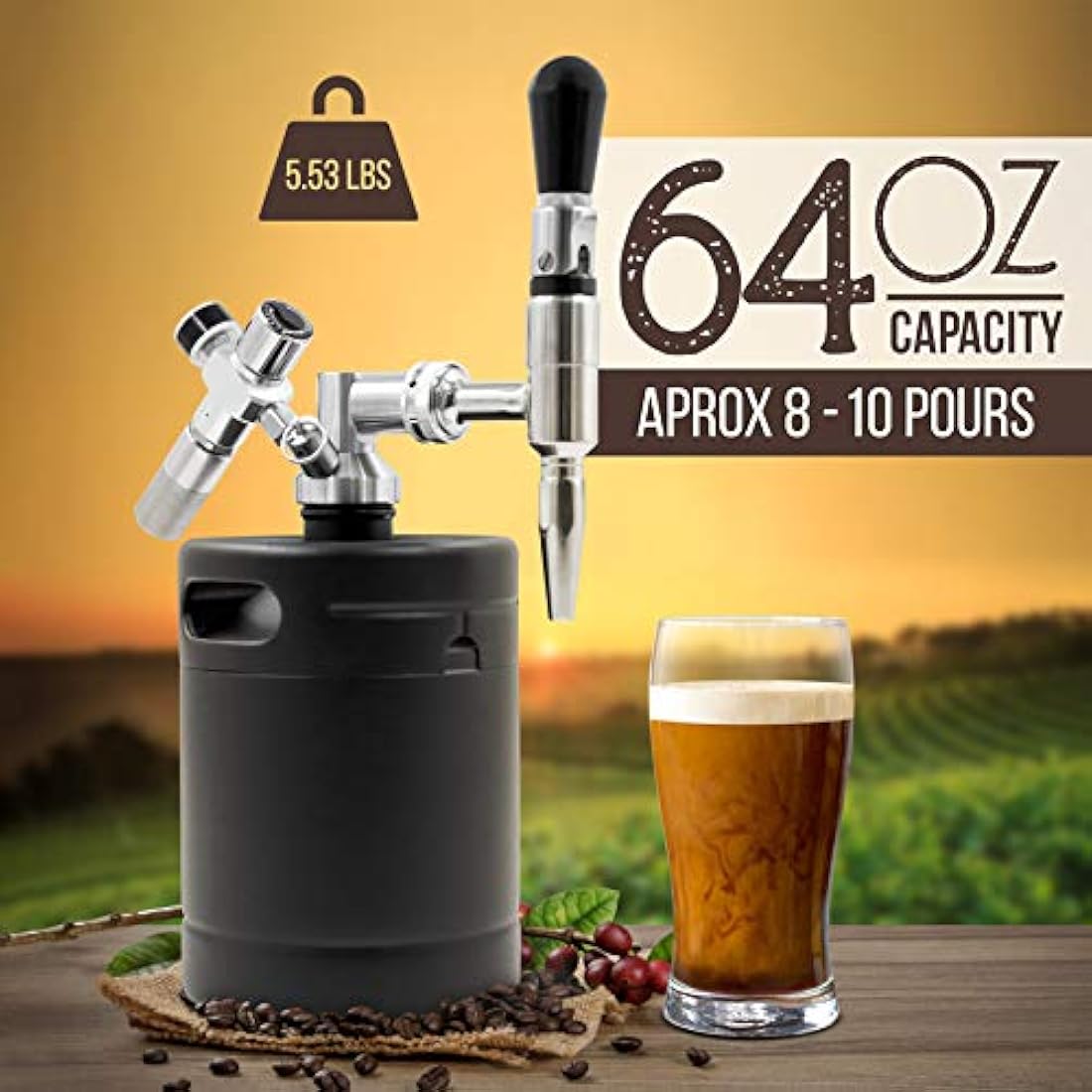 Cafetera de acero inoxidable 64 onzas NUTRICHEF NCNTROCB20