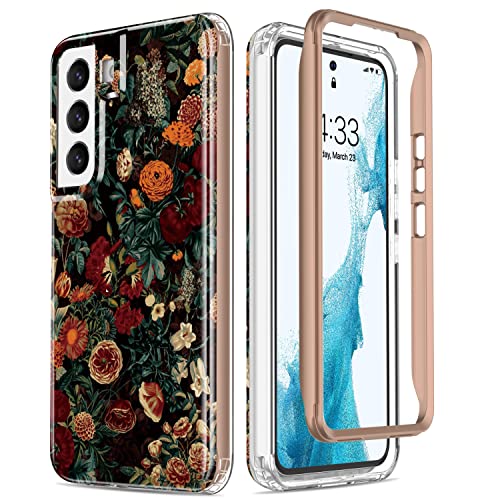 ESDOT Funda para Samsung Galaxy S22 Plus, grado militar, prueba de caída de 21 pies, resistente con diseños de moda para mujeres y niñas, funda protectora para Galaxy S22+ Plus 6.6 pulgadas, estampado jardín de flores