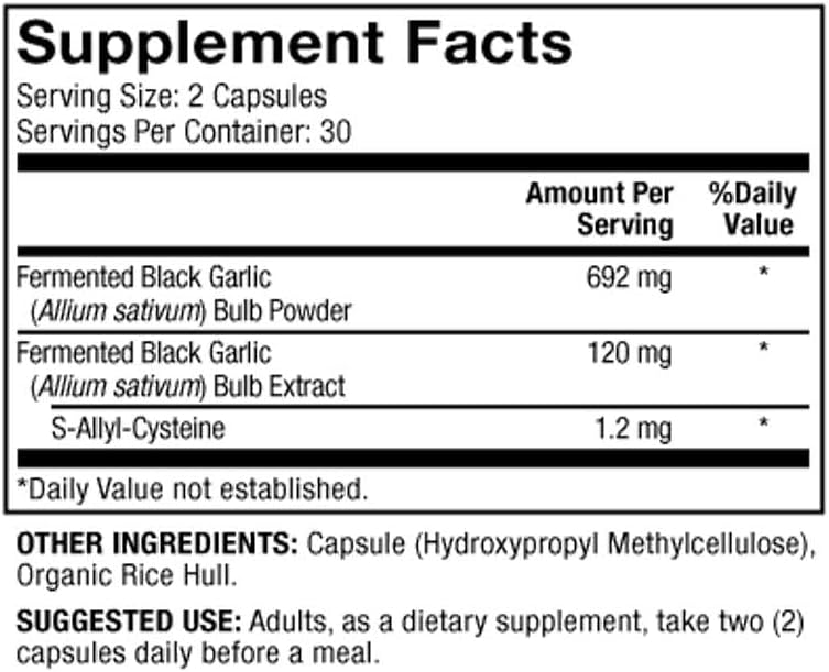 Suplemento dietético de ajo negro fermentado