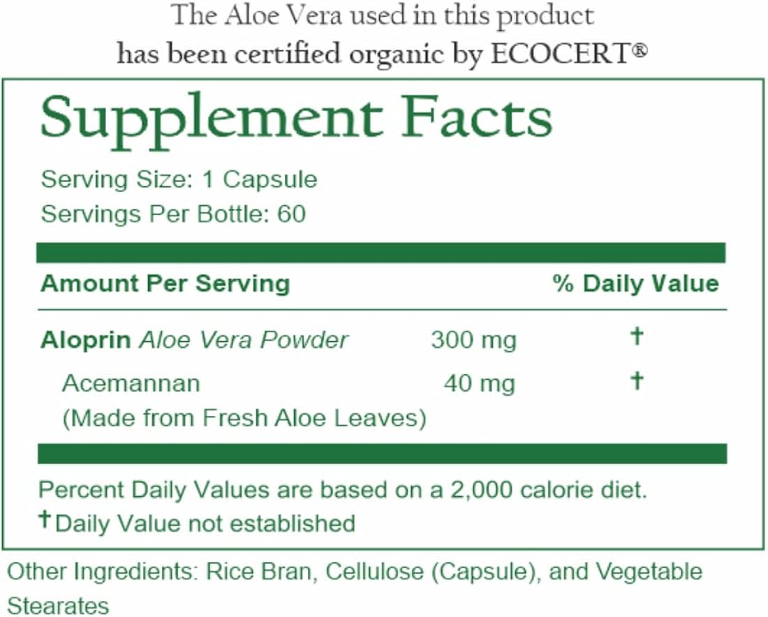Suplementos Alimenticios de aloe vera 3 botellas 60 cápsulas