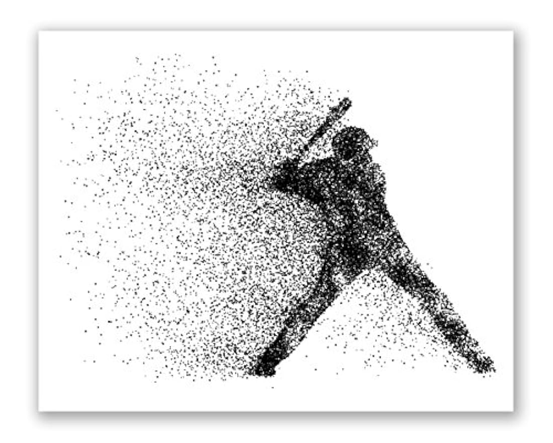 Silueta de las partículas de béisbol (8x10)