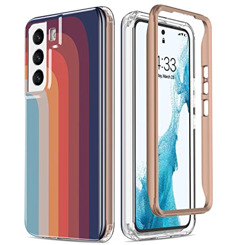 ESDOT Funda para Samsung Galaxy S22 Plus, grado militar, prueba de caída de 21 pies, resistente con diseños de moda para mujeres y niñas, funda protectora para Galaxy S22+ Plus 6.6 pulgadas, estampado bonito arcoíris