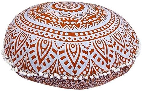 ICC - Cojín redondo grande de 32 pulgadas, para silla otomana, cojín de meditación, cojín de suelo para adultos, fundas otomanas, muebles de sala de manualidades, cubierta de fuego