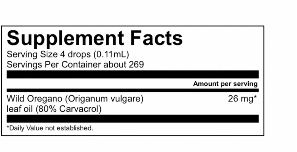 Aceite de Orégano Orgánico Super Fuerza 80 Carvacrol