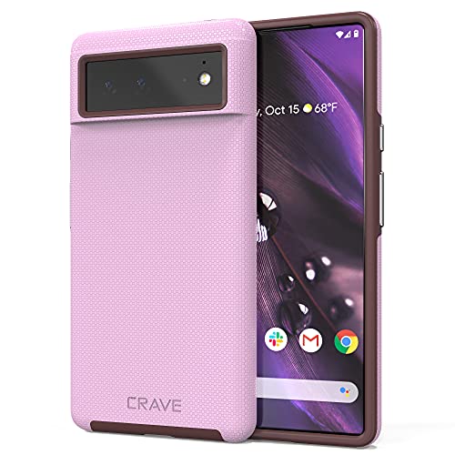 Crave Dual Guard para Google Pixel 6, funda de doble capa de protección contra golpes para Google Pixel 6 - Lila