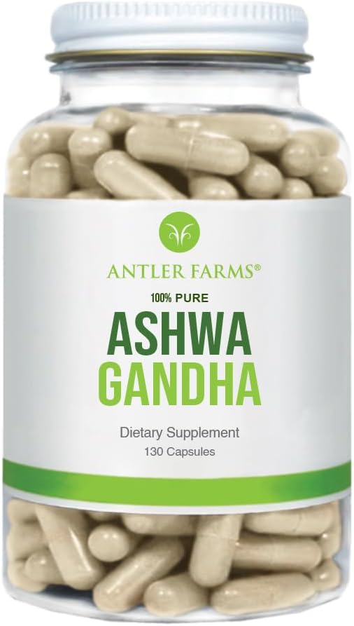Antler Farms Ashwagandha 1200mg 130 Cápsulas 5% Withanolides