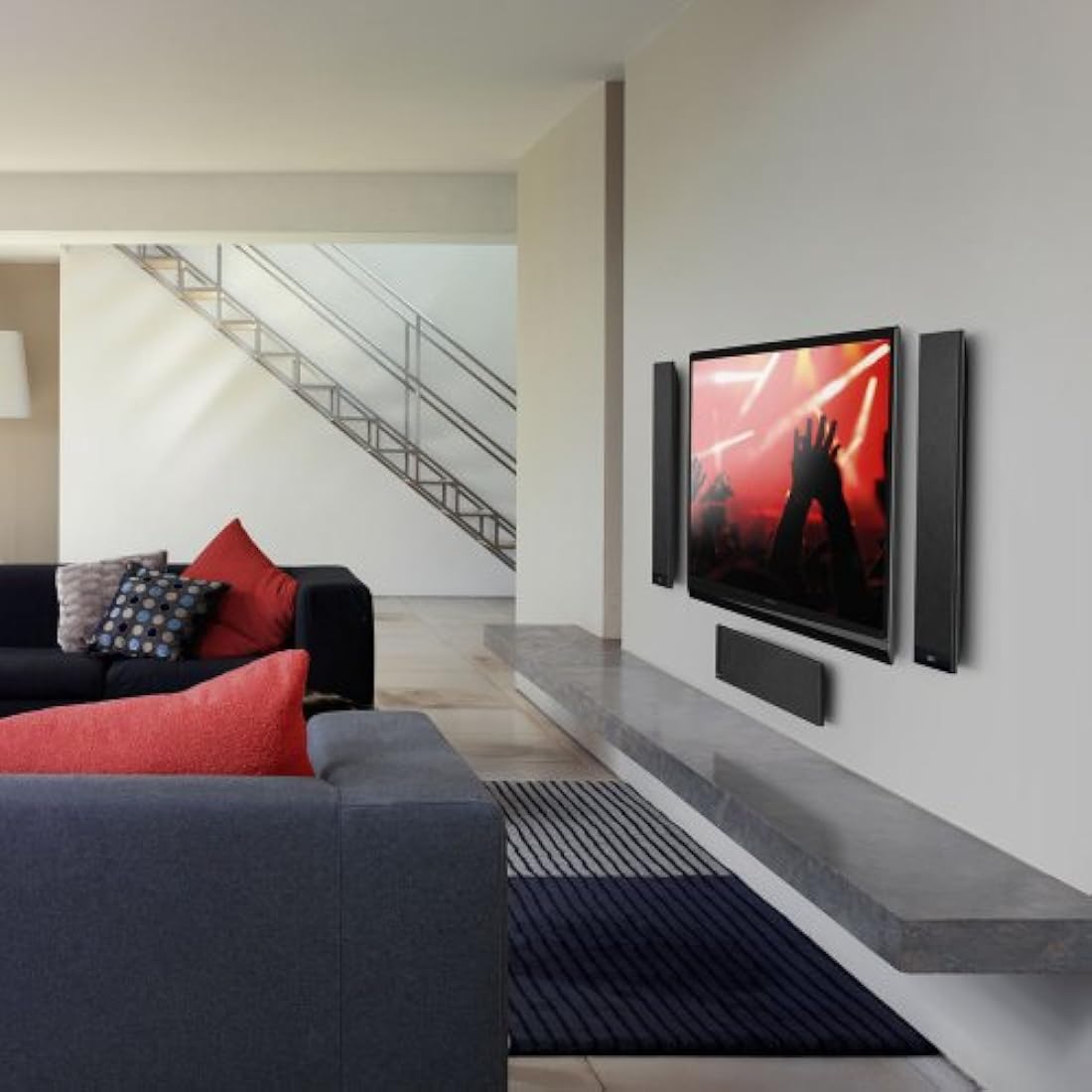 KEF par de ultrafina altavoces de pared negros