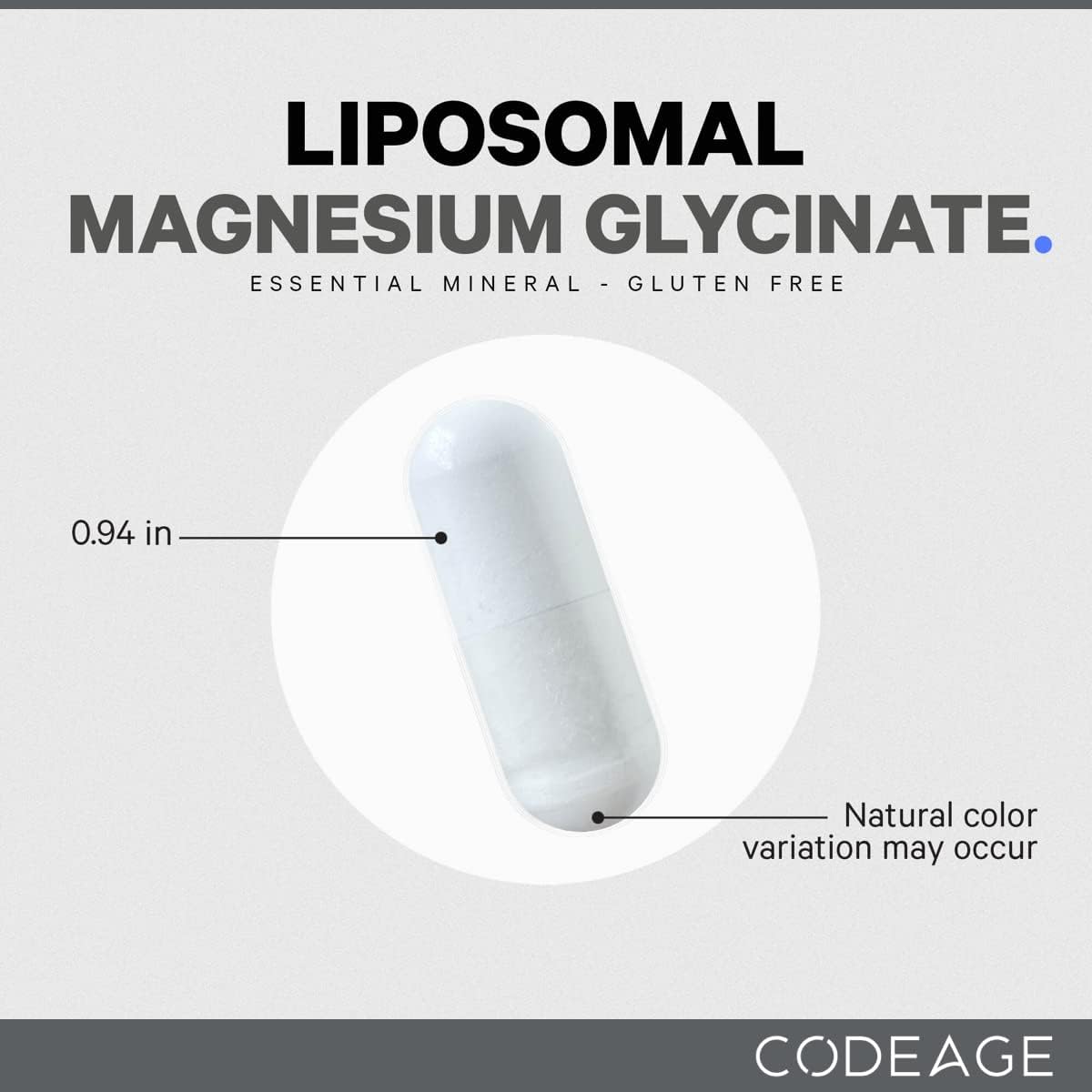 Suplemento de glicinato de magnesio liposomal 240 unidades