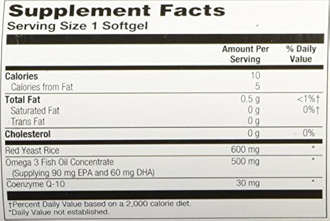 Kal levadura roja de arroz CoQ10 Omega 3, 60 unidades