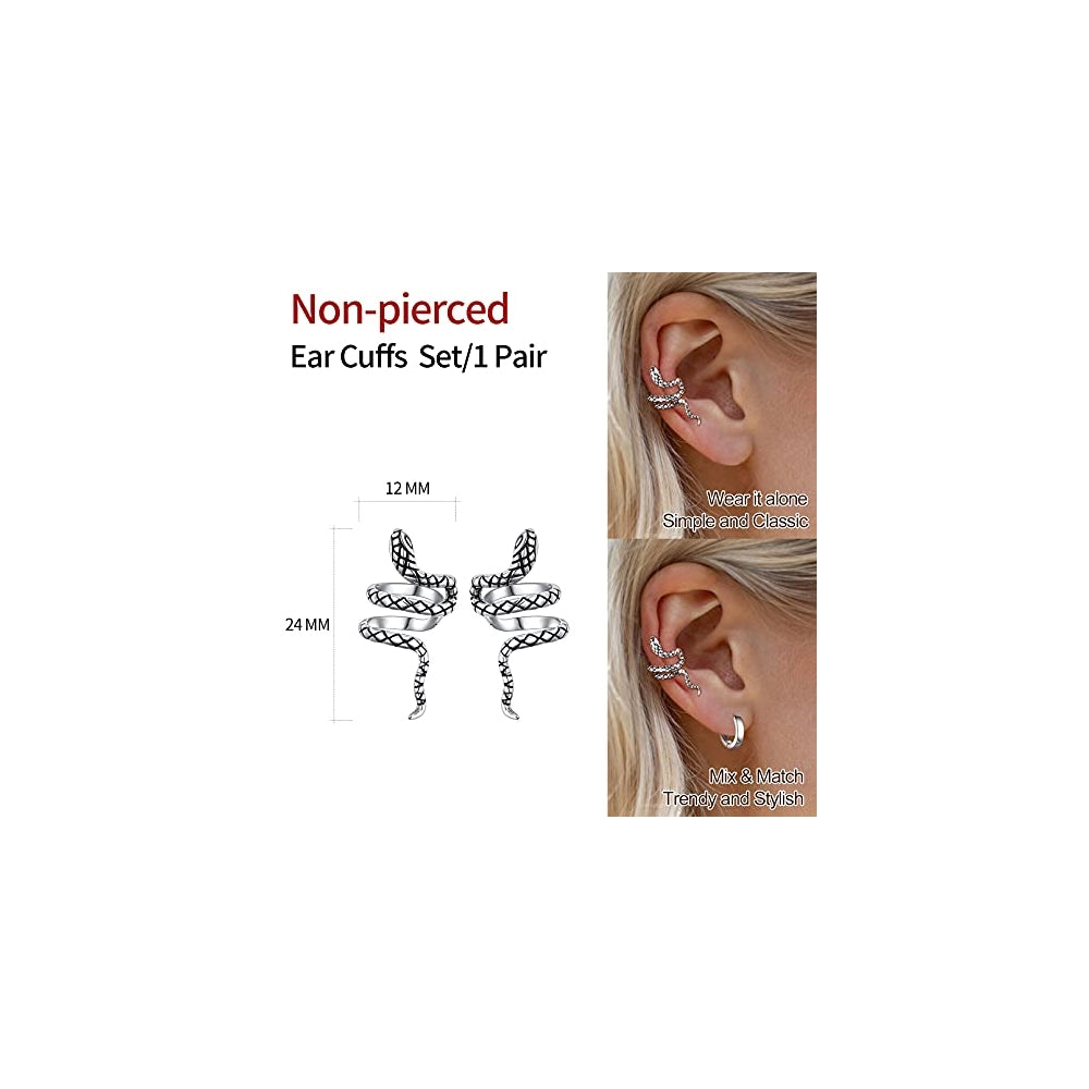 Aretes de plata con clip para mujer